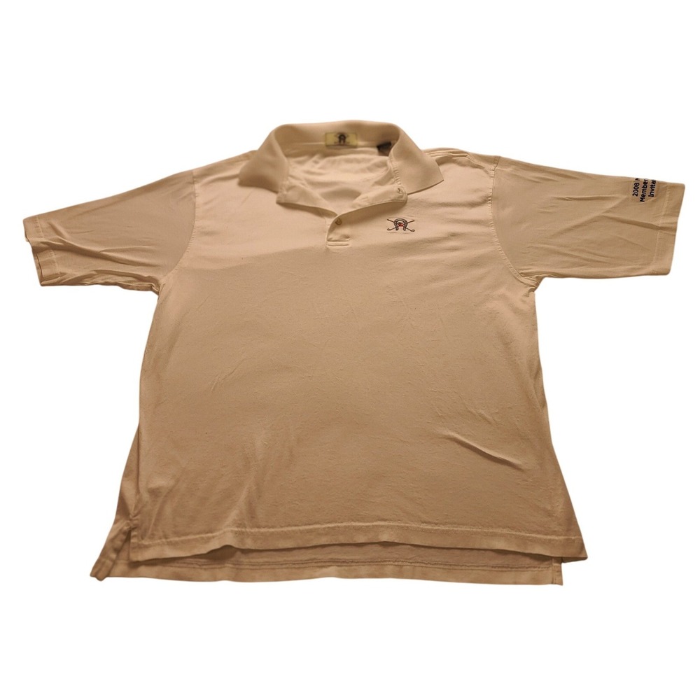 Horseshoe Bay Collection Mens Pima Cotton Polo Shirt White Golf Large 2008 L
